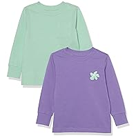 Amazon Essentials Unisex Kids and Toddlers' Long-Sleeve Rib Cuff T-Shirt, Pack of 2