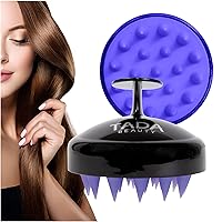 Scalp Massager Hair Shampoo Brush Shower Scalp Scrubber l Head Massager for Hair Growth for Women, Men and Kids (Black & Purple)
