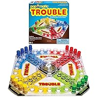 Classic Trouble with Retro Artwork and Pop-o-Matic Popper by Winning Moves Games USA, Designed for Kids, Ages 5+ Perfect For An Indoor Interactive Activity (1176), Extra Wide