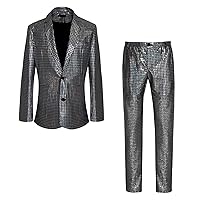 Mens Suits Floral Suit Party Stage Nightclub Dazzling and Cool Performance Suit Set Mens Homecoming Outfit