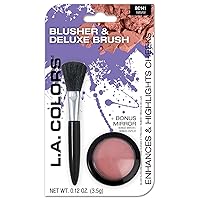 L.A. Colors Blusher and Deluxe Brush, Natural, 0.075 Ounce