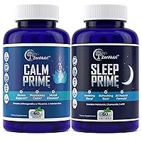 Calm Prime and Sleep Prime Bundle Non-Habit Forming Daytime and Nighttime Natural Stress Relief Supplements