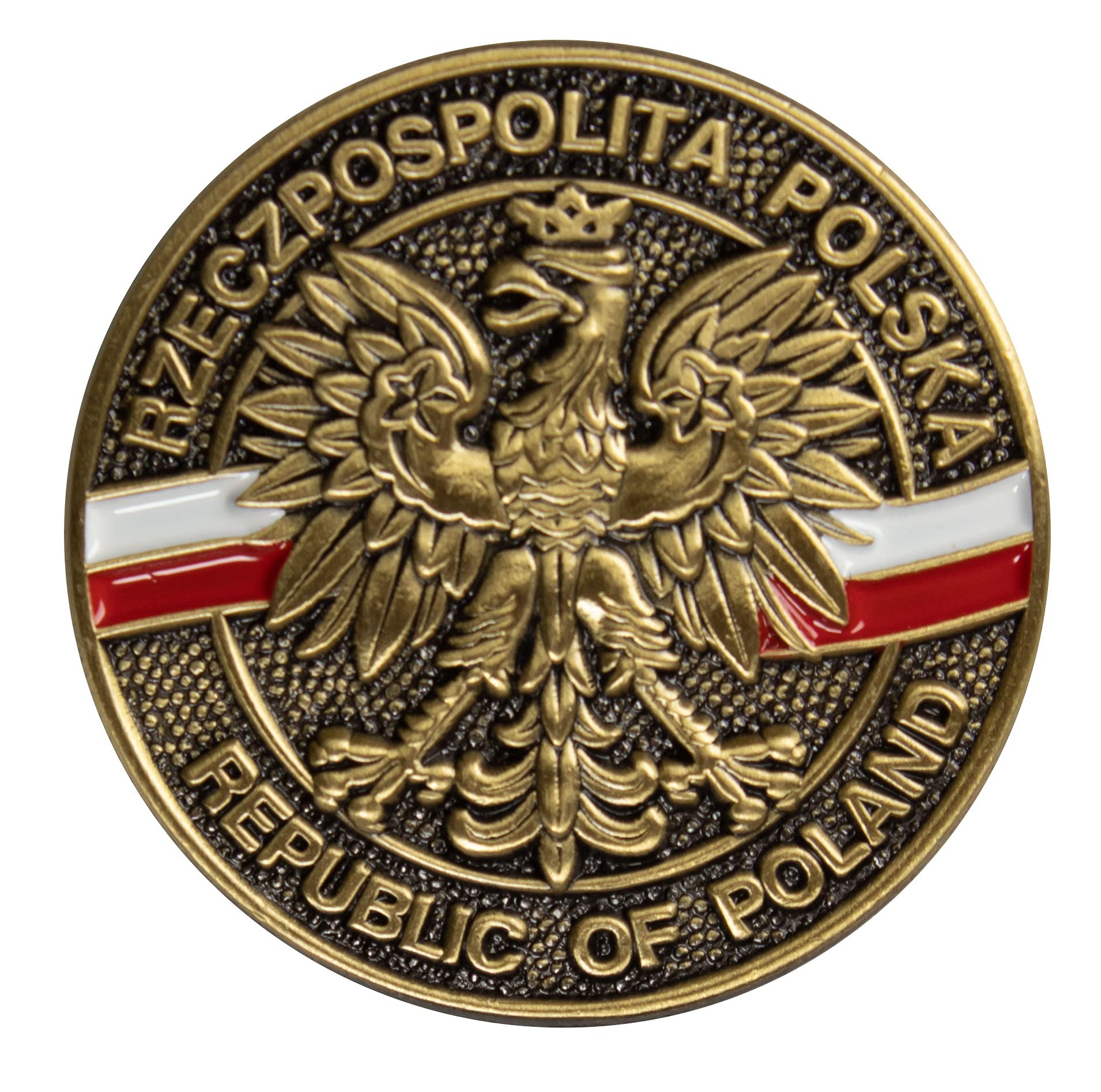 Lapel Pin - Republic of Poland, Rzeczpospolita Polska Brass finished, 1