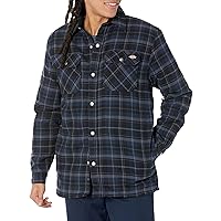 Dickies Men's High Pile Fleece Lined Flannel Shirt Jacket