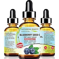 BLUEBERRY SEED OIL 100% Pure Natural Virgin Unrefined Cold Pressed 0.5 Fl. Oz.- 15 ml for FACE, SKIN, BODY, HAIR, NAILS, Anti-Aging by Botanical Beauty