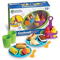 Learning Resources New Sprouts Cookout! ,19 Pieces, Ages 18+ Months, Barbecue Set, Pretend Play Food for Toddlers