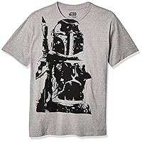 Star Wars Men's Boba Fett Emblem and Blaster Ink Splatter Design T-shirt