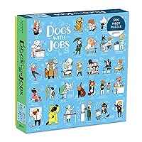 Galison Dogs with Jobs Puzzle, 500 Pieces, 20” x 20” – Jigsaw Puzzle Featuring an Amusing Illustration of Dogs – Thick, Sturdy Pieces, Challenging Family Activity, Great Gift Idea