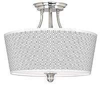 Diamonds Tapered Drum Giclee Ceiling Light with Print Shade