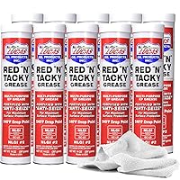 Lucas Red N Tacky Grease, 10 Pack | Water Resistant Lubricant for Cars, Trucks, Tractors, Industrial - Bulk Pack of Grease, 14oz + Daley Mint Towel