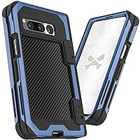 Ghostek ATOMIC slim Clear Google Pixel Fold Case with Aluminum Metal Bumper Premium Rugged Heavy Duty Shockproof Protection Tough Protective Covers Designed for 2023 Google Pixel Fold (7.6in) (Aramid)