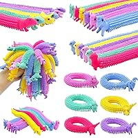30 PCS Stretchy Fidget Toy,Sensory Fidget Worm Stretch Toys,Muticolor Stretchy Strings Toy for Stress Relief, Valentine's Day Easter Day Gift,Kids or Adults,Boys,Girls,Calming Party Favors