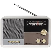 Crosley CR3036D-WS Tribute Vintage AM/FM Bluetooth Radio, White Sand
