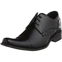 Elevator Height Increasing Shoes 2.75 Inch Height Long Leg Men's Oxford Shoes Lace-up Shoes Black