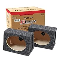 Bbox Pro Audio Tuned Car Speaker Boxes & Enclosures - 6x9 Speaker Box for Great Sound Quality for Home & Vehicle - Push and Insert Speaker Terminals - Set of 2 6x9 Speaker Boxes - Charcoal