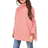 Arshiner Girls Sweaters Turtleneck Kids Tunic Long Sleeve Knit Chunky Pullover Jumper Tops