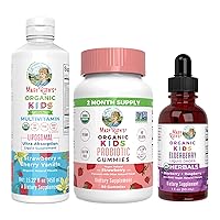 MaryRuth's Kids Probiotics, Kids Elderberry Extract, and Kids Liquid Multivitamins, 3-Pack Bundle for Digestive Health, Immune Support, and Overall Health, Vegan, Non-GMO, Gluten Free