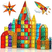 Magnetic Building Tiles for Kids,64 PCS Educational Magnetic Stacking Blocks for Boys Girls, Magnets Construction Toys,Stem Preschool Kindergarten Learning Toys