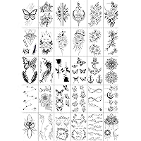 Temporary Tattoo Paper Sticker for Body Art, 30 Sheets Semi-permanent Tattoos for Men Women Boys Girls Waterproof Body Art Sticker for Arm, Back, Chest, Shoulder, Legs, Belly and Back