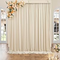 10ftx10ft Beige Wrinkle-Free Backdrop Drapes, Beige Polyester Background Curtains Backdrop Decorations for Party