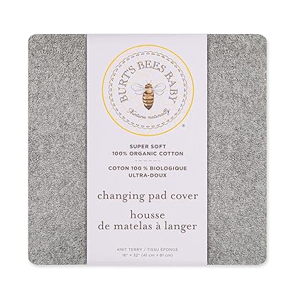 Burt's Bees Baby - Changing Pad Cover, 100% Organic Jersey Cotton Changing Pad Liner for Standard 16 x 32 Inch Changing Mats