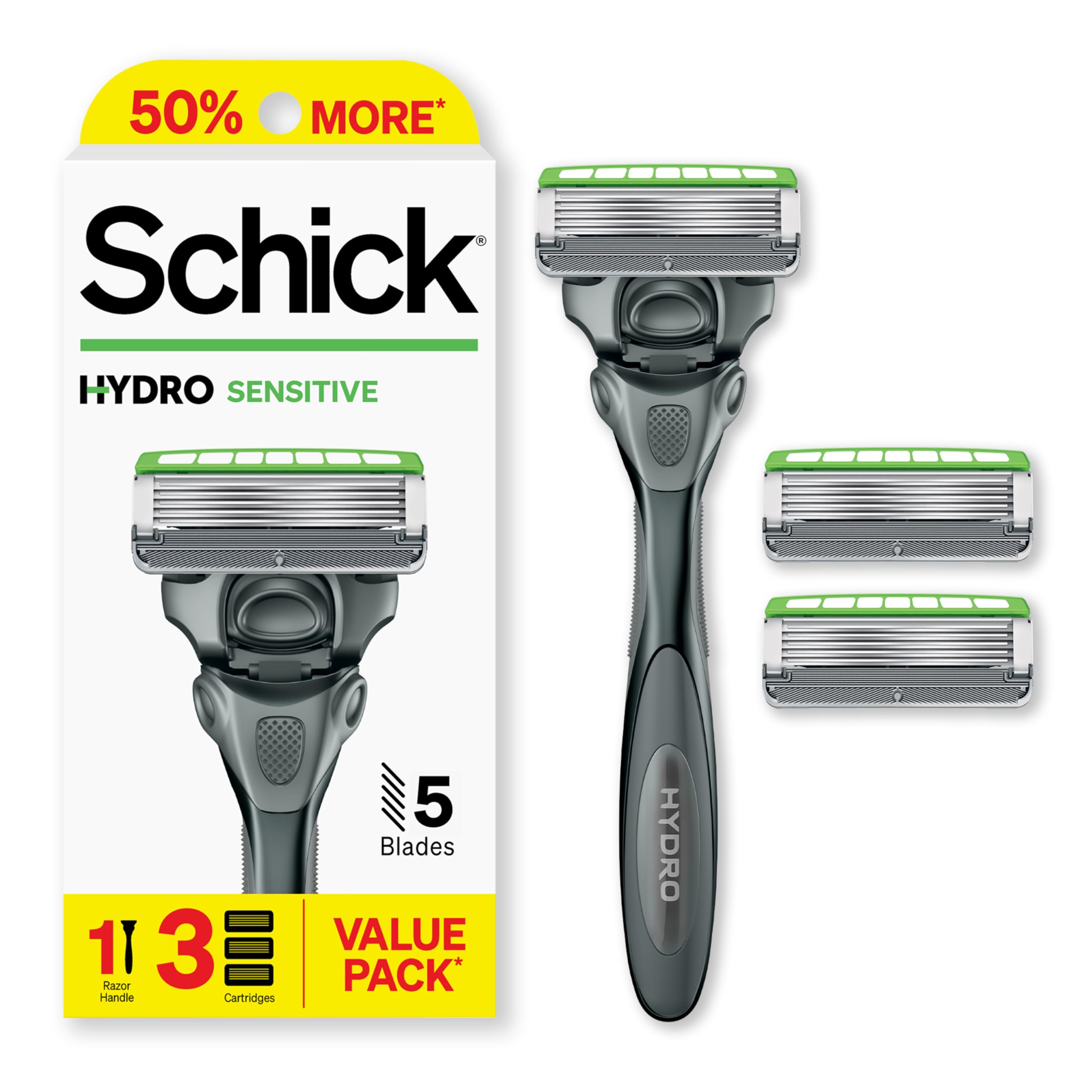 Schick Hydro 5 Mens Sensitive Razor Value Pack