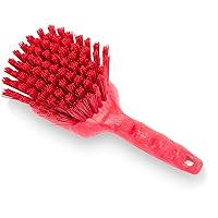 SPARTA 40541EC05 Plastic Scrub Brush, Utility Brush, Kitchen Brush With Hanging Hole For Cleaning, 8 Inches, Red