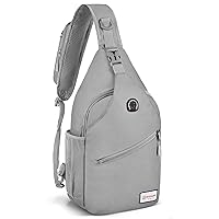 ZOMAKE Sling Bag for Women Men:Small Crossbody Sling Backpack - Mini Water Resistant Shoulder Bag Anti Thief Chest Bag Daypack for Travel Hiking Outdoor Sports,Grey(new)