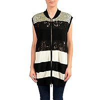 Just Cavalli Women's Multi-Color Full Zip Sleeveless Knitted Top US S IT 40