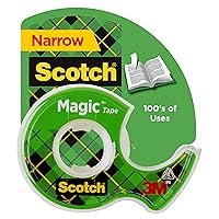 Scotch Magic Tape, 1 Roll, Numerous Applications, Invisible, Engineered for Repairing, 3/4 x 650 Inches, Dispensered (122)