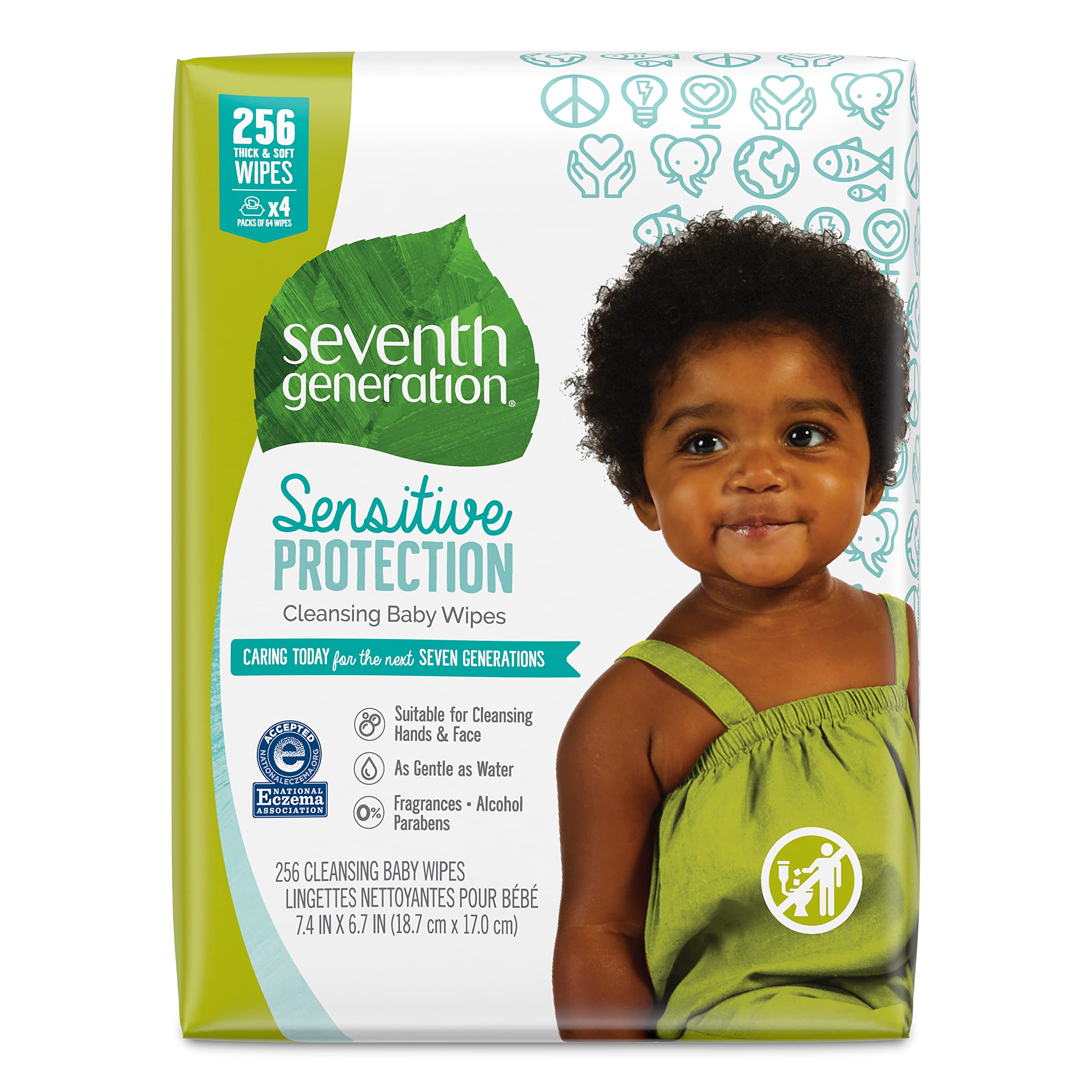 Seventh Generation Baby Wipes Refill With Tape Seal Sensitive Protection Unscented Baby Wipes 256 Count