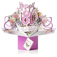 Happy 80th Birthday Pop-Up Greeting Card Original Second Nature 3D Pop Up Cards