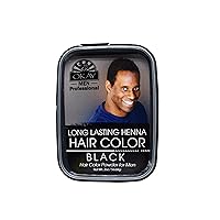 Men's Professional | Henna Longer Lasting Hair Color| Black | For All Hair Types & Textures | Rich, Vibrant Color | Hair Color Powder For Men | 2 oz (Okay-MENHHBLK2)