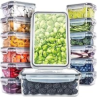 fullstar 28 PCS Plastic Food Storage Containers with Lids (14 Containers & 14 Lids), Leakproof BPA-Free Containers for Kitchen Organization, Meal Prep, Reusable Lunch Container - (Pack of 28)