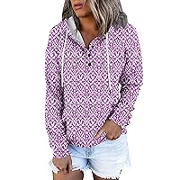 Lightweight Hoodie Women Pullover Hoodies For Women Casual Button Down Long Sleeve Sweatshirts Tops With Pocket