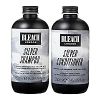 Silver Shampoo and Conditioner - Vegan & PETA-Approved Purple Toning Formula, Neualises Yellow Tones - Paraben & Silicone Free - (Pack of 2 x 250 ml) - by BLEACH LONDON