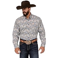 Cinch Western Shirt Mens L/S Paisley Print Button Front MTW1105702