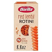 Barilla Red Lentil Rotini Pasta, 8.8 oz - Vegan, Gluten Free, Non GMO & Kosher - Made with Plant Based Protein