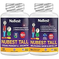 NuBest Bundle of Height Growth Supplement Tall 10+ for Children (10+) and Teens Tall Kids for Kids Ages 2 to 9 with Animal-Shaped Tablets - Support Healthy Height Growth & Helps Grow Taller