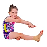 BraceAbility Elastic Ankle Support Brace - Youth Slip on Foot and Ankle Compression Sleeve for Gymnastics, Dance, Kids, Sports, Running, and Sprained Ankle Swelling for Boys and Girls (S)