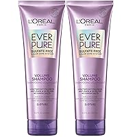 L'Oreal Paris EverPure Volume Sulfate Free Shampoo for Color-Treated Hair, Volume + Shine for Fine, Flat Hair, with Lotus Flower, 2 Count (8.5 Fl; Oz each) (Packaging May Vary)