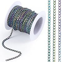16.4 Feet 5 Yards Colorful Unwelded Twisted Cable, PAGOW Jewelry Chains for DIY Making Jewelry, Necklace Chain Link with Spool 3 x 6mm