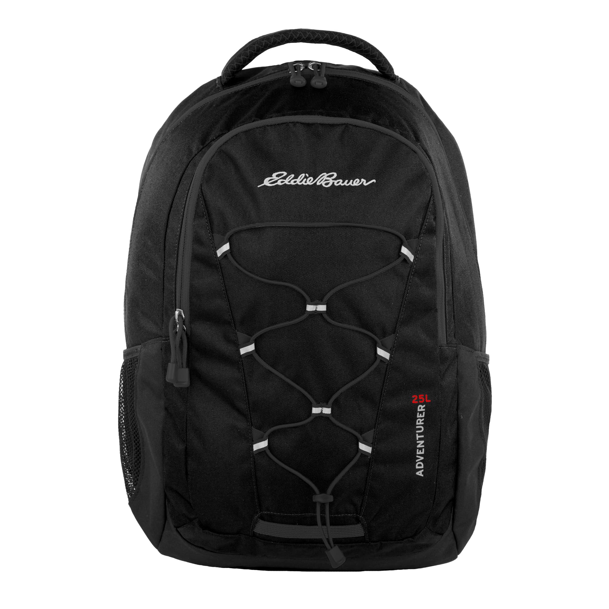 Eddie Bauer Backpack with Organization Compartments and Hydration/Laptop Compatible Sleeve (Multiple Sizes Available), Adventurer-Black, 25L
