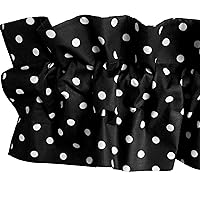 Poly Cotton Small Polka Dots Sleeve Topper Window Valance Top Bottom Ruffle Home Décor Bedroom Nursery Kitchen Window (58