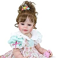 Toddler Girl -22 inch Happy Birthday Girl ! with 3D Painted Skin Visible Veins and Soft Full Vinyl with Rooted Hair 【Thanksgiving】
