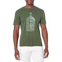 Lucky Brand Men's Skull Drink Graphic Tee, Rifle Green, Large