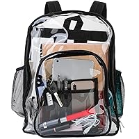 Clear Backpack Heavy Duty Transparent Book Bag Waterproof PVC Clear Backpack 5.3Gal with Reinforced Strap Strap for College Work Travel