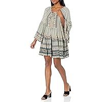 Angie Women's Long Bell Sleeve Tiered Dress