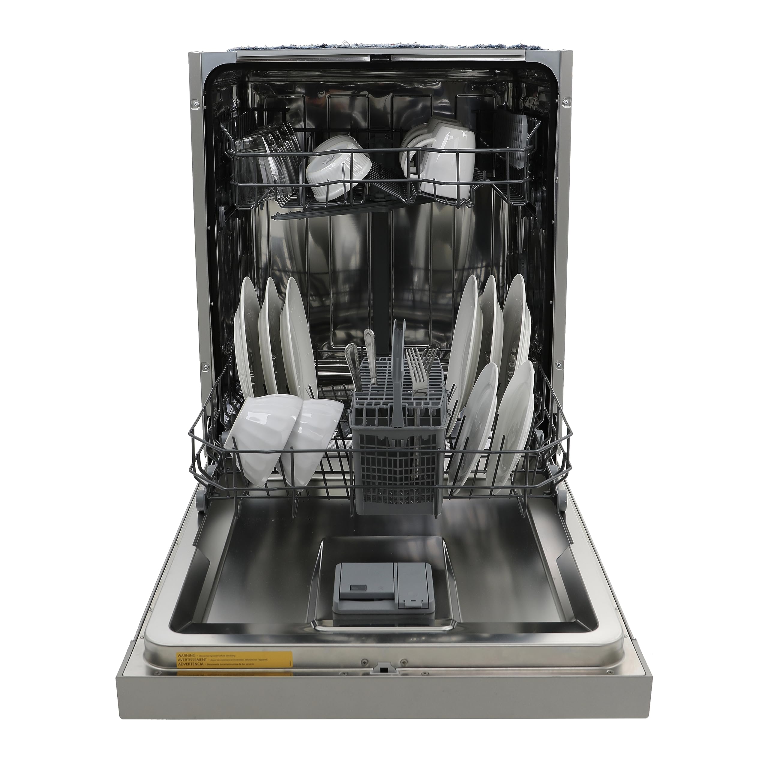 West Bend WB120BDWVSS Dishwasher 24-Inch Built in with 3 Wash Options and Automatic Cycles, Stainless Steel Construction with Electronic Control LED Display, Low Noise Rating, Metallic