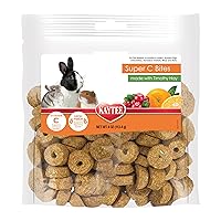 Kaytee Super C Bites Treat For Pet Guinea Pigs, Adult Rabbits, Chinchillas, and Other Small Animals, Cranberry and Orange, 4 oz
